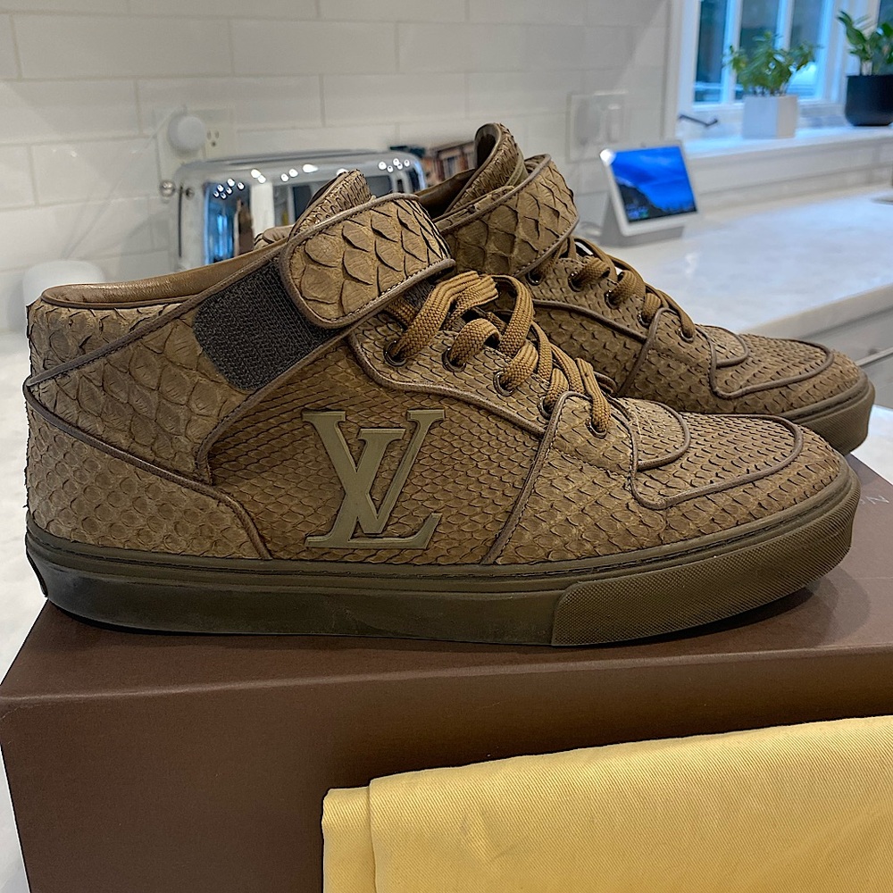 Louis Vuitton Mens 9 Python Alcapulco High Top Trainer Sneakers